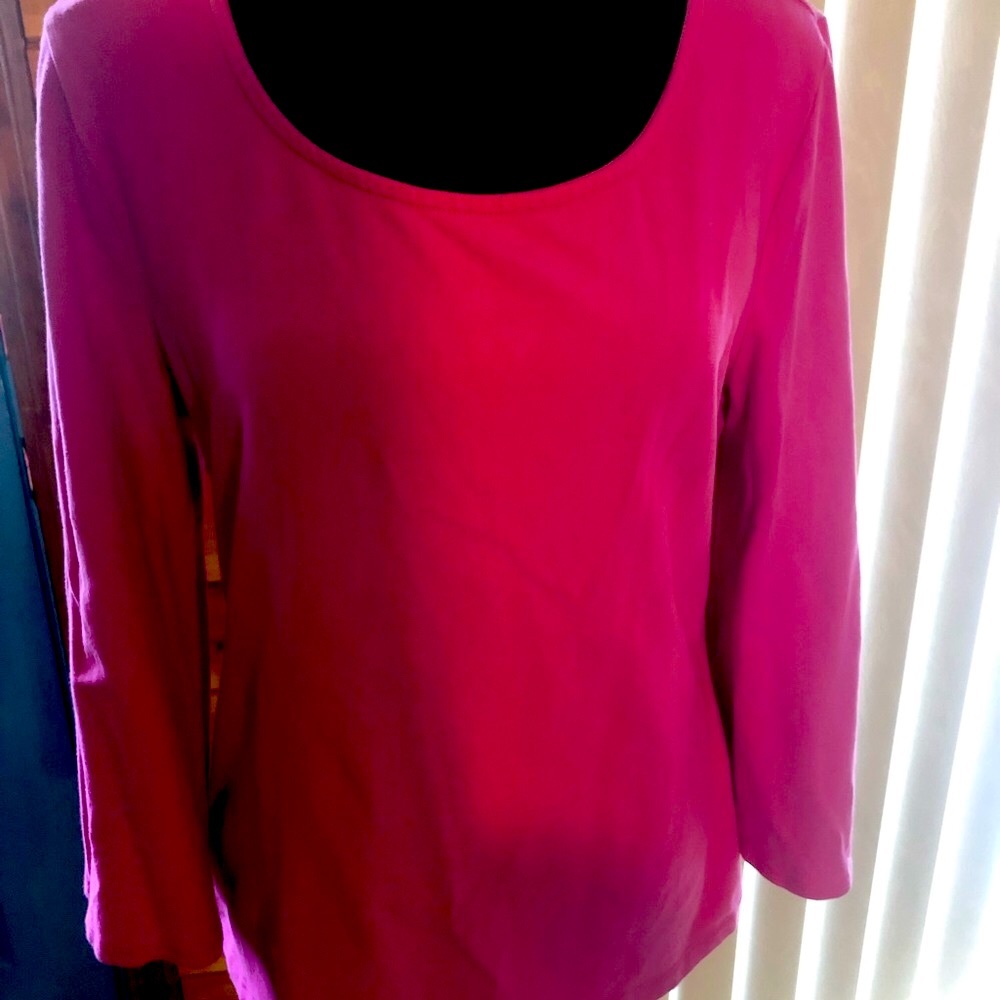 Women in control pink bell sleeve top
